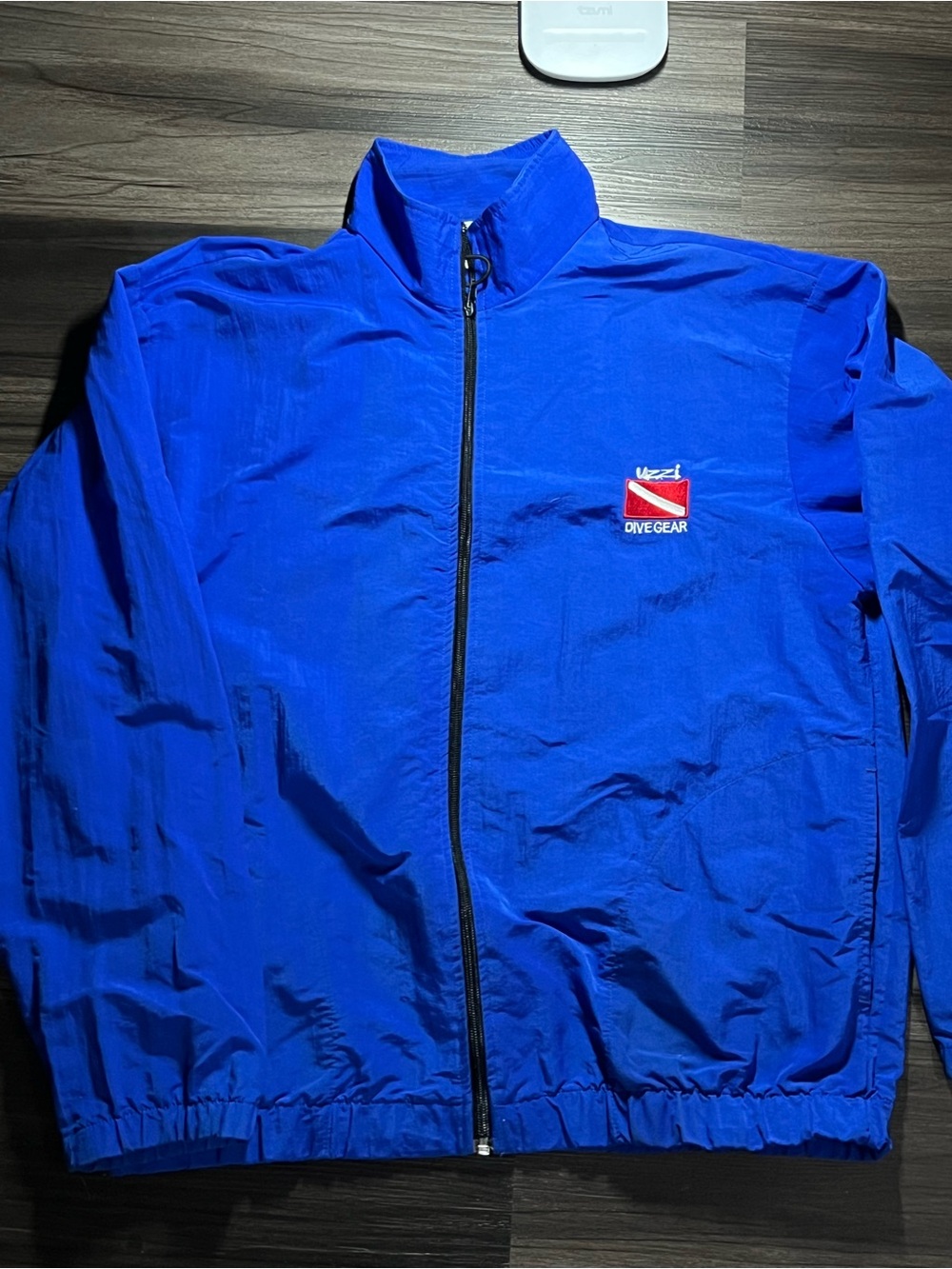 Vintage Uzzi Dive Gear Royal Blue Nylon Pullover Windbreaker Jacket - Size Sma